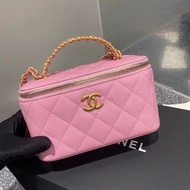 Chanel 22S新款 長盒子💗😍粉紅色 荔枝皮 特別手柄🔥
