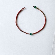 綠瑪瑙 紅+五色 蠟線手環 極細 金剛結 祈福 曼陀羅 健康運