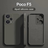 Poco F5 PocoF5 Pro Case Luxury Square Liquid Silicone Phone Case For Poco F5 F 5 F5Pro Poco X6 Pro Shockproof Soft Cover Casing