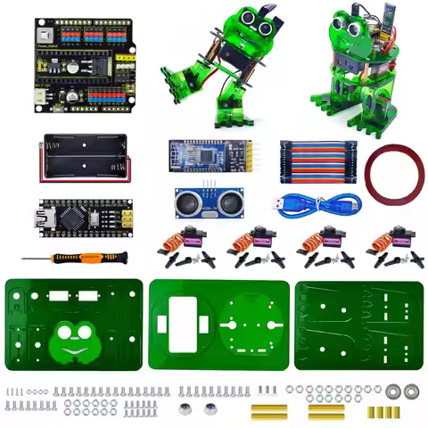 Keyestudio Bionic Frog Robot Kit for Arduino Nano Dual-Leg Walking & Dancing with Servos Graphical P