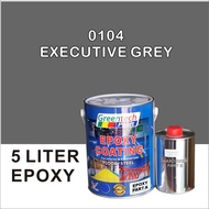 0104 EXECUTIVE GREY ( 5L ) Epoxy Floor Paint Coating ( GREENTECH EPOXY ) 5L (Cat Lantai quality / mici / nippon PAINT99