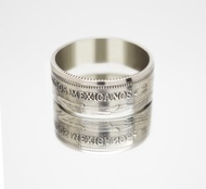 墨西哥硬幣戒指 500 比索 1987 年墨西哥硬幣戒指男士硬幣戒指