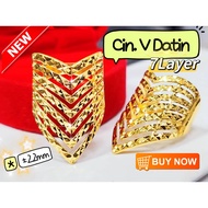 Wing Sing Cincin 7V V Datin 7 Layer 7L Klcc Fesyen Tulen Emas 916 / 916 Gold Fashion Ring
