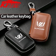 Toyota Alphard Leather Car Key Case Protective Auto Key Fob Cover with Key Chain for Alphard AH10 AH