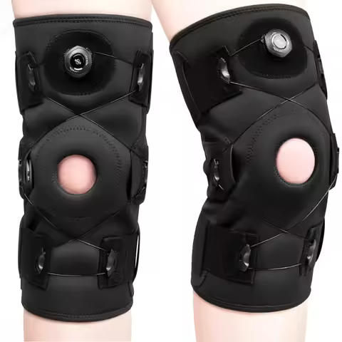 Knee Brace for Women Men Hinged Knee Brace with Side Stabilizers Adjustable Knee Support for Arthrit