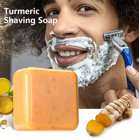 70g Turmeric Shaving and Cleansing Soap with Added Vitamin C to Make the Skin More Beautiful, Walnut