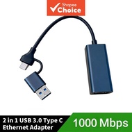 2-in-1 2.5G 2500Mbps/1000Mbps USB 3.0/Type CRJ45LAN,Win7/8/10 2-dalam-1 2500Mbps/1000Mbps USB 3.0/Ty
