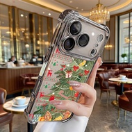 Transparent Christmas Elements Plating Phone Case For Xiaomi Poco M6 M3 Pro M5S X6 X5 X3 Pro NFC X4 