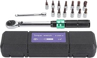 15Pcs Torsion Wrench Set, Stainless Steel 1/4 Drive Torque Wrench 5‑25Nm, Multifunctional Socket Wre