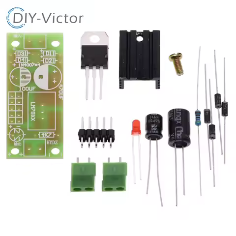 DIY KIT LM7805 L7805 DC/AC Three Terminal Voltage Regulator Power Supply Module 5V 6V 9V 12V Output 