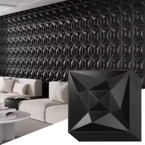 40 PCS 3D Wall Panels for Interior Wall Décor 11.8"*11.8" Covering Panels, PVC Textured 3D Wall Tile