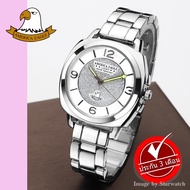 AMERICA EAGLE นาฬิกาข้อมือผู้หญิง สายสแตนเลส รุ่น AE003L - Silver / White