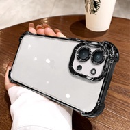 For Xiaomi poco X8 Pro Max 5G Luxury Transparent Clear Phone Case Plating Anti-Sock Cover Casing