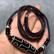 Lianjie Same Style Dzi Beads Men's Chain Tibetan Necklace Nine-Eyed Dzi Beads Three-Eyed Horizontal 