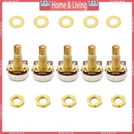ci 5pcs A500K Potentiometer Splined Pot Electric Guitar Bass Effect Amp Tone Volume