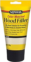 Minwax 448540000 Color-Matched Filler Wood Putty, 6 oz, White, 6 Ounce