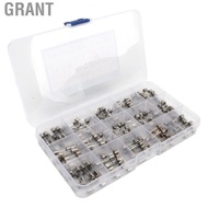 Grant Glass Fuse Tube 0.1A‑30A 5x20mm Quick Fusing 150Pcs Fuses 10