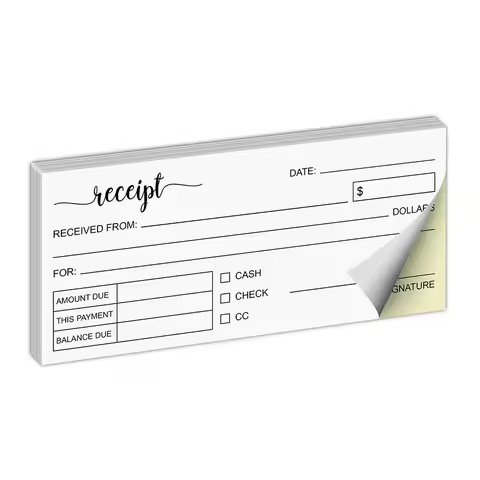 100sheets Premium Handmade Business Receipts Receipt Book for Small Business Receipt Forms with Date