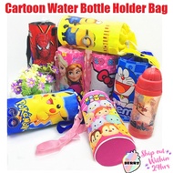 Cartoon Water Bottle Holder Bag Portable Carrier Adjustable Shoulder Strap Kids School Accessories B