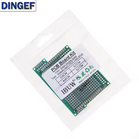 4pcs Green Assorted Size PCB Prototype Board 2x8/3x7/4x6/5x7CM Universal Breadboard for Arduino DIY 