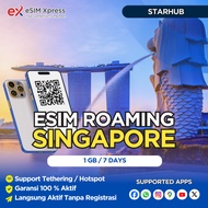 Auto Kirim 24 Jam eSIM Singapore 1 GB Data | 7 Hari | eSIM Roaming | eSIM Singapura