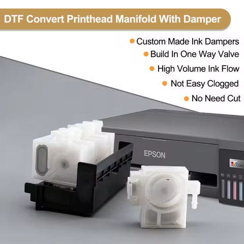 XP600 DTF Printhead Adaptor Manifold With Custom One Way Valve Ink Damper For Epson L18050 18100 L80