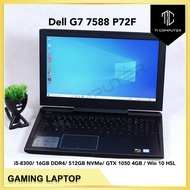 Dell G7 7588 P72F Intel Core i5-8300 2.3GHz 16GB DDR4 RAM 512GB NVMe SSD GTX 1050 4GB GPU Used Gamin