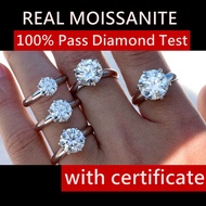 Real Moissanite Ring Pass Diamond Test 925 Sterling Silver Engagement Ring for Women Men 1ct 2ct 3ct