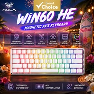 AULA WIN60 HERGBPC Papan Kekunci Mekanikal AULA WIN60 HE Suis Magnetik Berwayar Kesan Hall RGB untuk