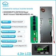 JIKONG ESS V19 สมาร์ท BMS 8S 24V16S 48V 100A 150A 200A อินเวอร์เตอร์ BMS พร้อม SOC 4.3 นิ้ว ตระกูล L