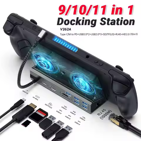 Dock Console Hub for ROG Ally HDMI-Compatible USB C Docking Station 60Hz Dock Stand Gigabit Ethernet