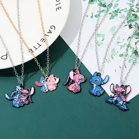 Disney Stitch Couple Necklaces Matching Ohana Jewelry Set Perfect Anniversary Gift for Disney Fans