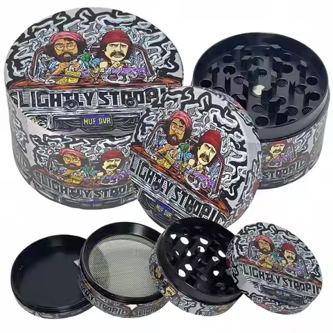 50mm Metal Cartoon Herb Grinder 4-Layers Manual Mill Pepper Salt Mortar Raw Grass Tobacco Grinder Sm