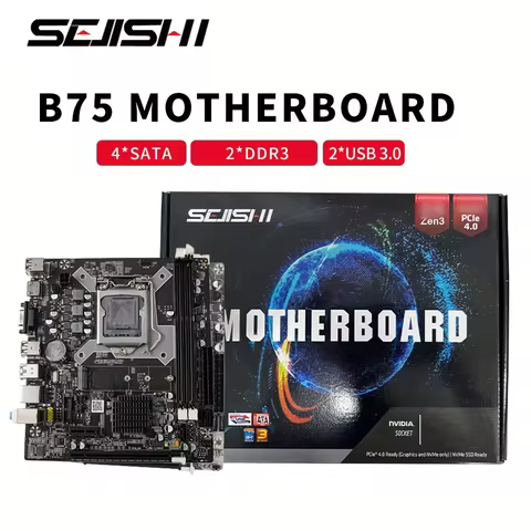 SEJISHI B75 Motherboard LGA 1155 DDR3 Memory SATA III USB 3.0 Intel LGA 1155 Core i7 i5 i3 Celeron C