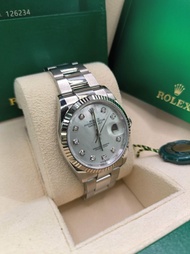 ROLEX 勞力士 36mm 126234-0020 鑲鑽白色珍珠母錶面