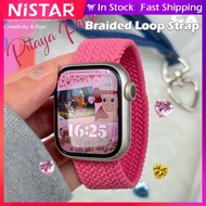 Braided Solo Loop Nylon Strap For Apple Watch 7 6 SE Band 44Mm 40Mm 38Mm 42Mm 41Mm 45Mm Elastic For 