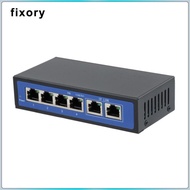 [fixory] 6-Port Fast Ethernet PoE Switch - 4 Port PoE & 2 Port Uplink, 10/100Mbps