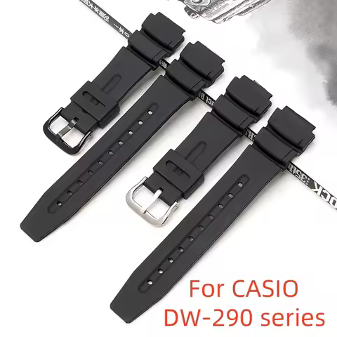 For CASIO DW-290/340 AD-300 Resin watch strap TPU bracelet Stainless steel watch buckle Waterproof s