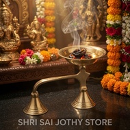 Premium Brass Sambrani Holder Dhoop Burner Cup Pooja Incense Holder Home Temple Spiritual Decor