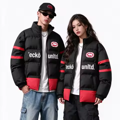 Winter Men's Women's Ecko Unltd Rhino Thick Down Jacket With Stand Up Collar Fashion Jacket, Hip-Hop