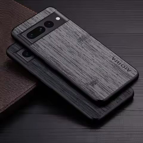 Case for Google Pixel 7 Pro 7A funda bamboo wood pattern Leather new phone cover Luxury coque for go