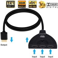 HDMI Switcher 3 in 1 out 4K/30Hz HDMI Converter Audio Video Splitter for UHD 3D Player PS4 PS5 Xbox 