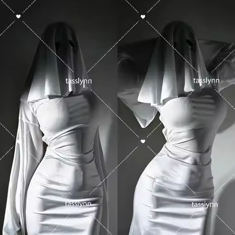 Female Ghost Cosplay Costume Halloween Scare Face Cape Scream Costume Adult Fancy Dress Halloween Co