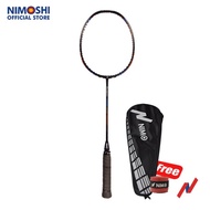 NIMO Raket Badminton PASSION 100 Black Orange FREE Tas Grip Wave