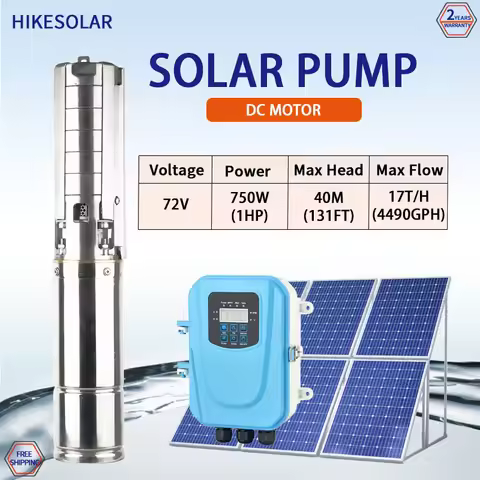 DC 1HP Brushless deep well pump agricultural irrigation solar water pump Submersible Max Head 40m Ma