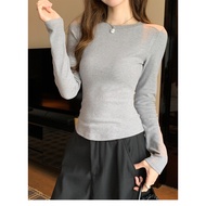 94982 Black All-Match Round Neck Long-Sleeved t-