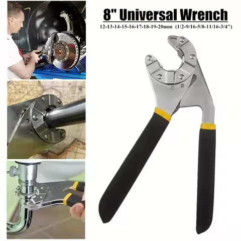 6 In / 8 In Multifunctional Adjustable Universal Wrench with Chrome Craftsman Wrench Grip Multifunct