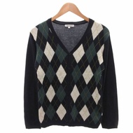 Cardigan Sweater Knit argyle navy Direct from Japan Secondhand