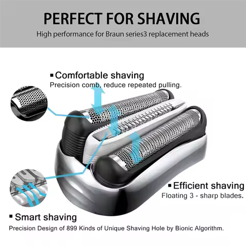 32S S3 Wet And Dry Replacement Heads For Braun Series 3 Electric Shavers 3040S 300S 310S 3080S Foil 
