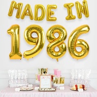 40th Birthday Balloons Gold Made in 1986 Balloon Banner 40th Birthday Party Decorations for Men Wome